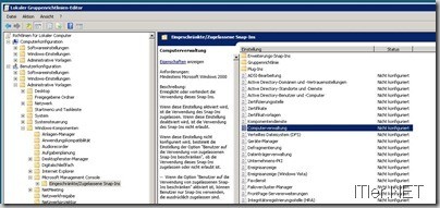 Computer Management MMC Snap-In aktivieren / deaktivieren