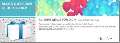 Google Play Store – 1. Geburtstag mit Angeboten