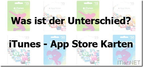 Unterschied zwischen iTunes und App Store Karten