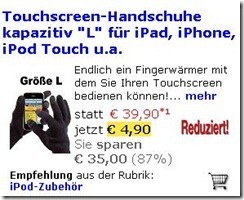 Touschscreen-Handschuhe-Angebot