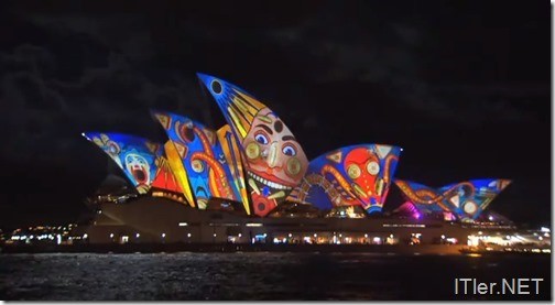 Lichtshow-Opernhaus-Sydney