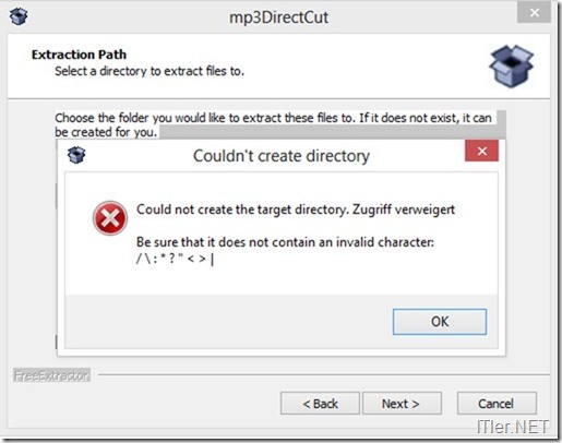 mp3DirectCut-Installation-Fehler-Invalid-Character