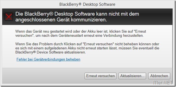 Blackberry-JVM Error 545- Fehler (2)