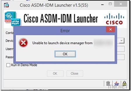 asdm error unable to launch device manager from