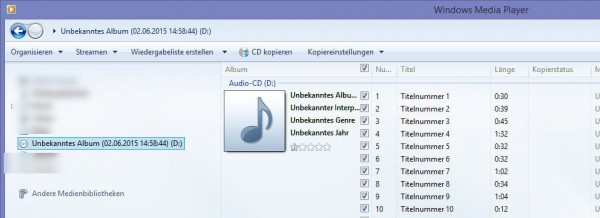 Audio CD mit Hilfe des Windows Media Player zu einem MP3 Files umwandeln (1)