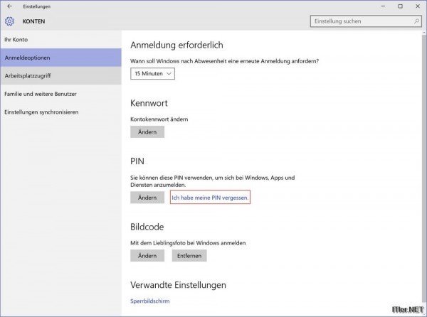 Windows 10 - PIN deaktiveren löschen (2)
