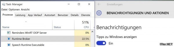 Windows 10 - Runtime Broker - hohe CPU mit aktivierten Tipps - Kopie