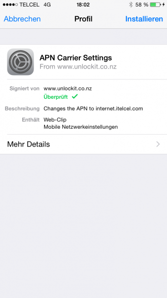 Telefonprovider APN ändern am iPhone unter iOS - Anleitung (4)