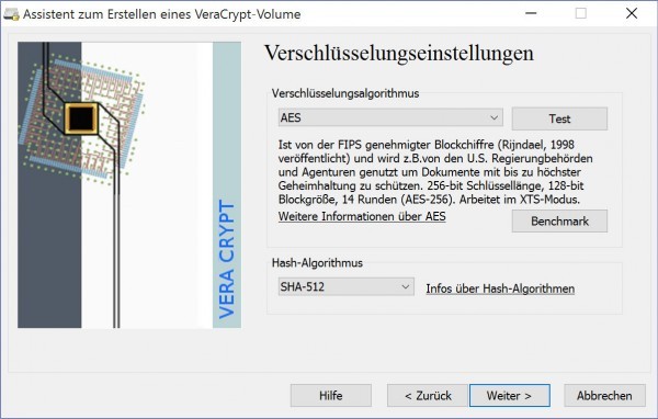 15 - VeraCrypt - deutsche Anleitung zum Daten verschlüsseln - Einstellungen
