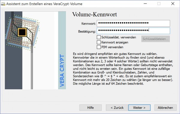 17 - VeraCrypt - deutsche Anleitung zum Daten verschlüsseln - Kennwort