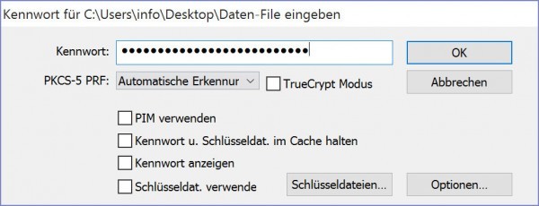 21 - VeraCrypt - deutsche Anleitung zum Daten verschlüsseln - Passwort