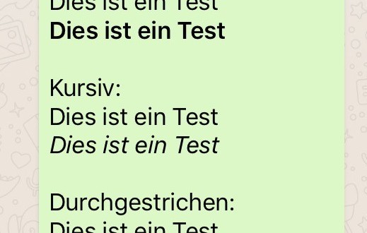 WhatsApp - Fett - Kursiv - Durchgestrichen schreiben ...