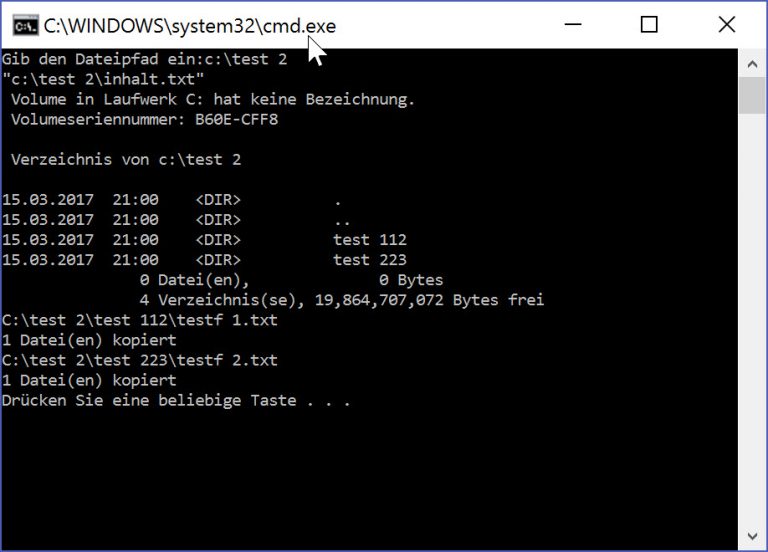 Batch Verzeichnisstruktur Auslesen Ordner Und Dateien Kopieren