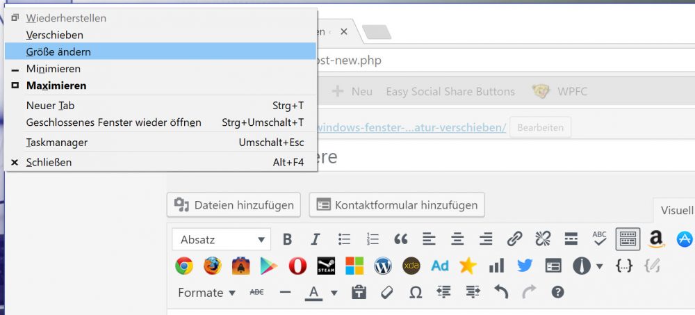 Windows Fenster ohne Maus – mit Tastatur verschieben